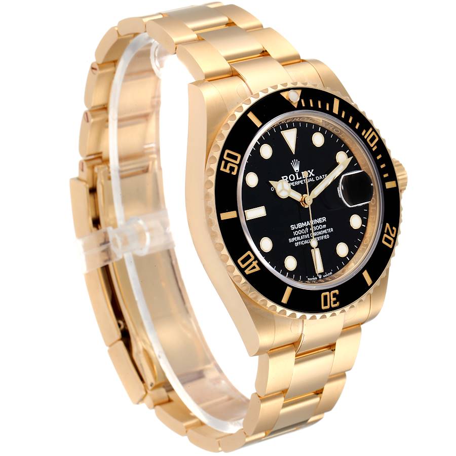 Rolex Submariner K Yellow Gold Black Dial Bezel Mens Watch