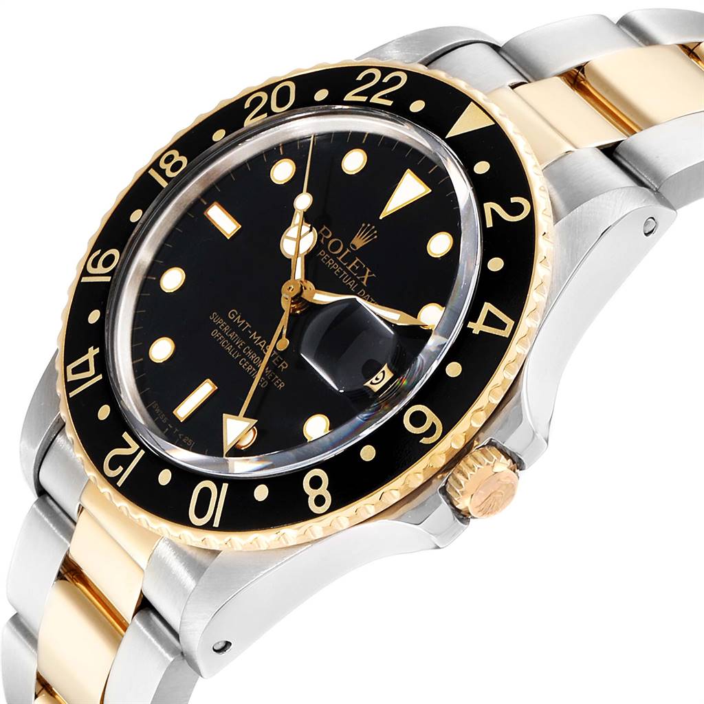 Rolex Gmt Master Steel Yellow Gold Black Dial Vintage Mens Watch