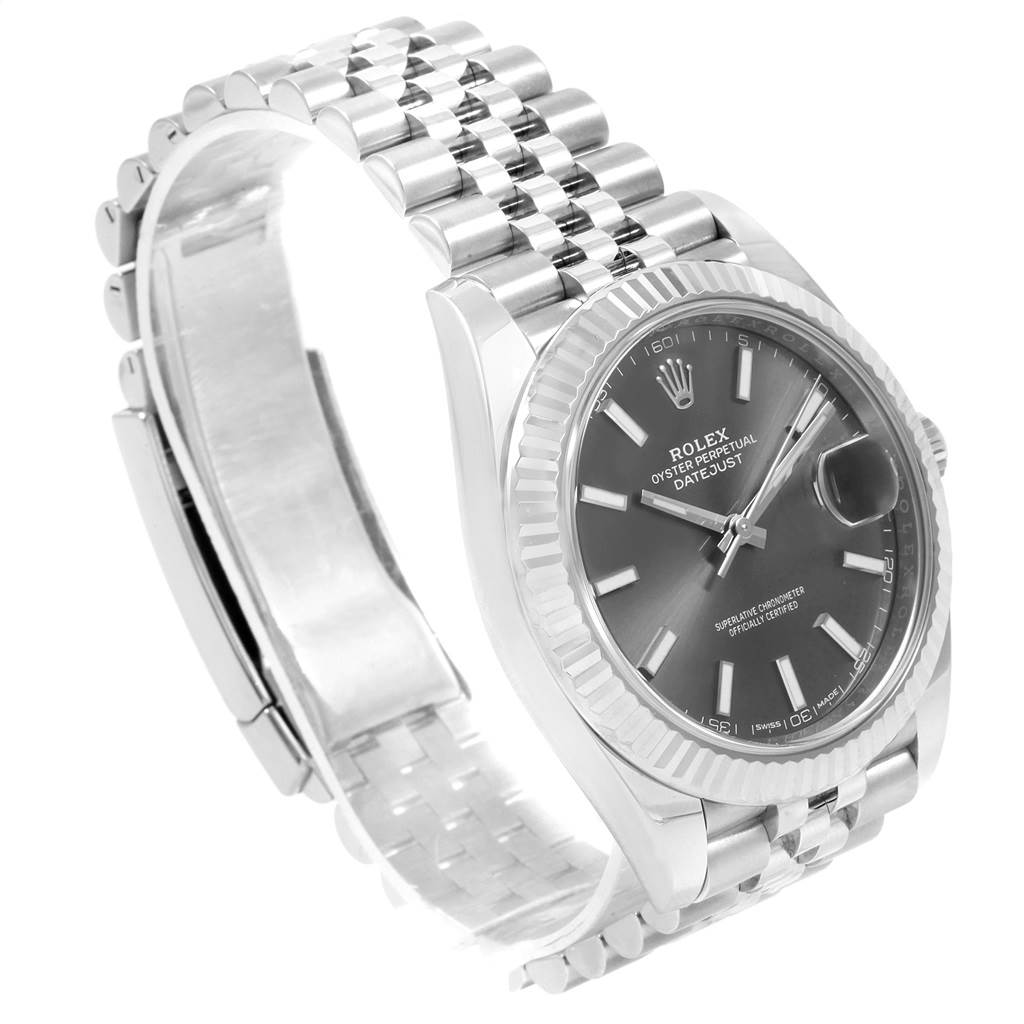 Rolex Datejust 41 Steel White Gold Rhodium Dial Mens Watch 126334