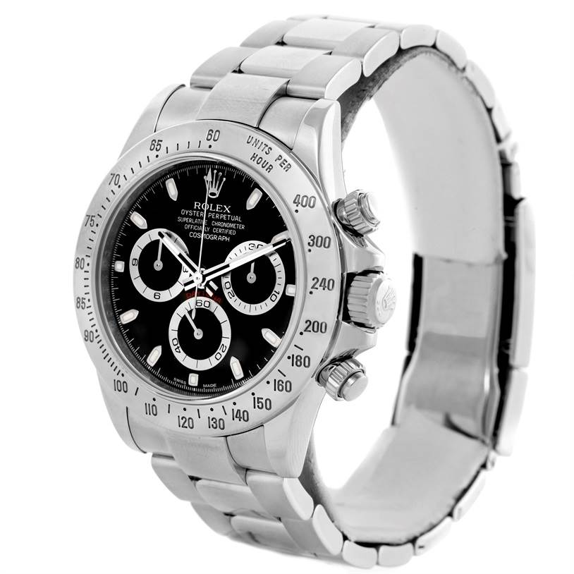 Rolex Daytona Stainless Steel Black Dial Chronograph Watch