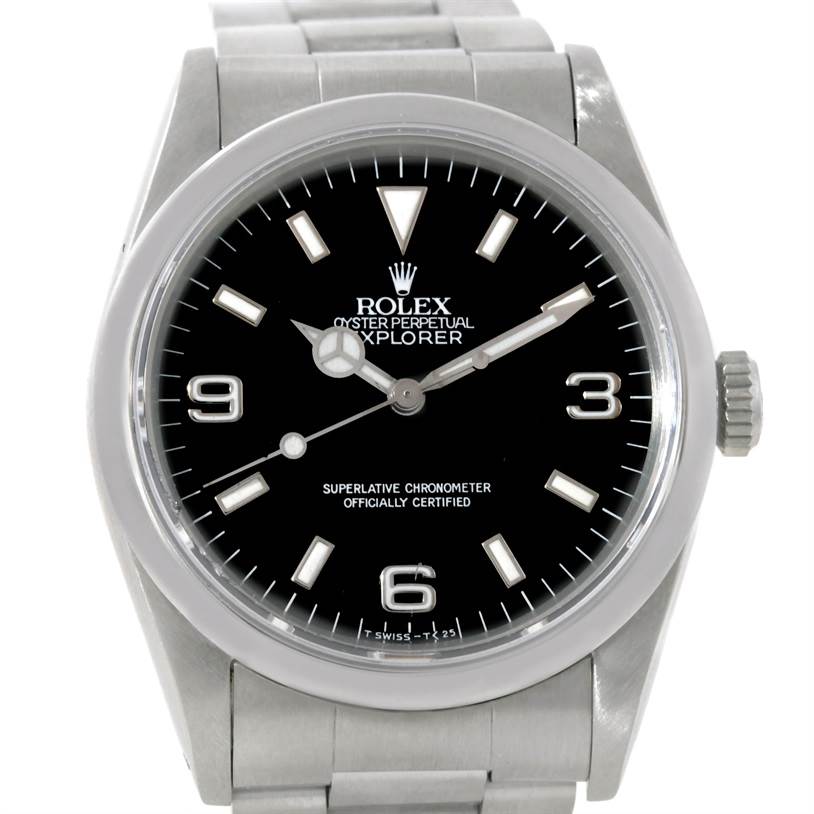 Rolex Explorer I Mens Stainless Steel Watch 14270 SwissWatchExpo