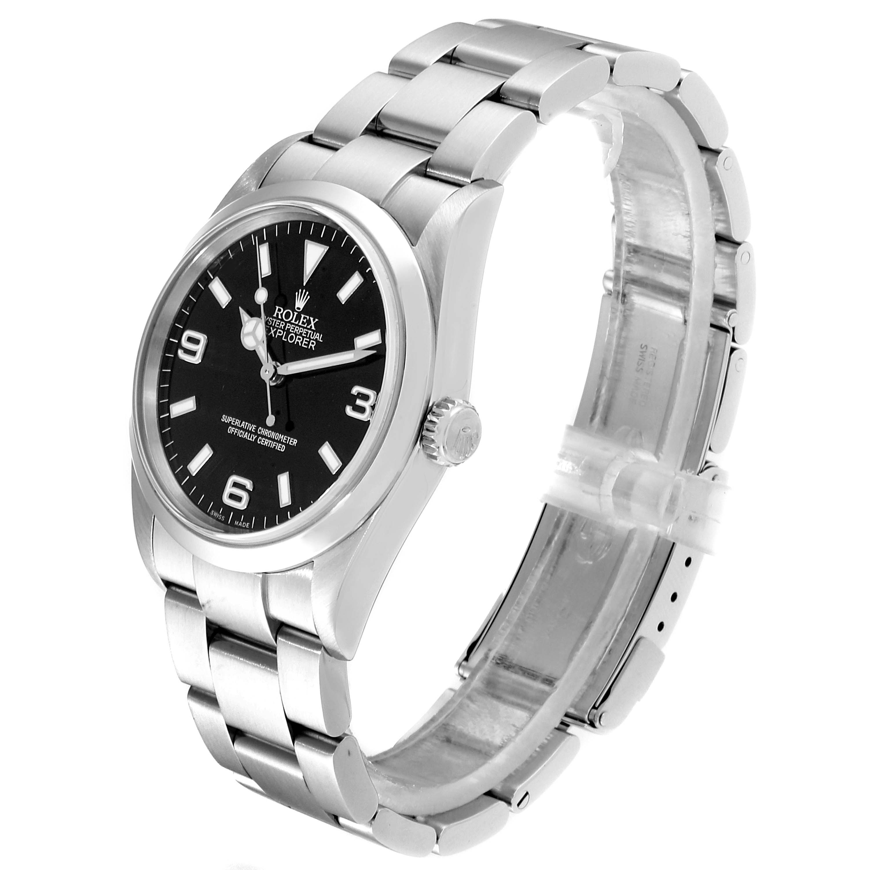 Rolex Explorer I Black Dial Stainless Steel Mens Watch