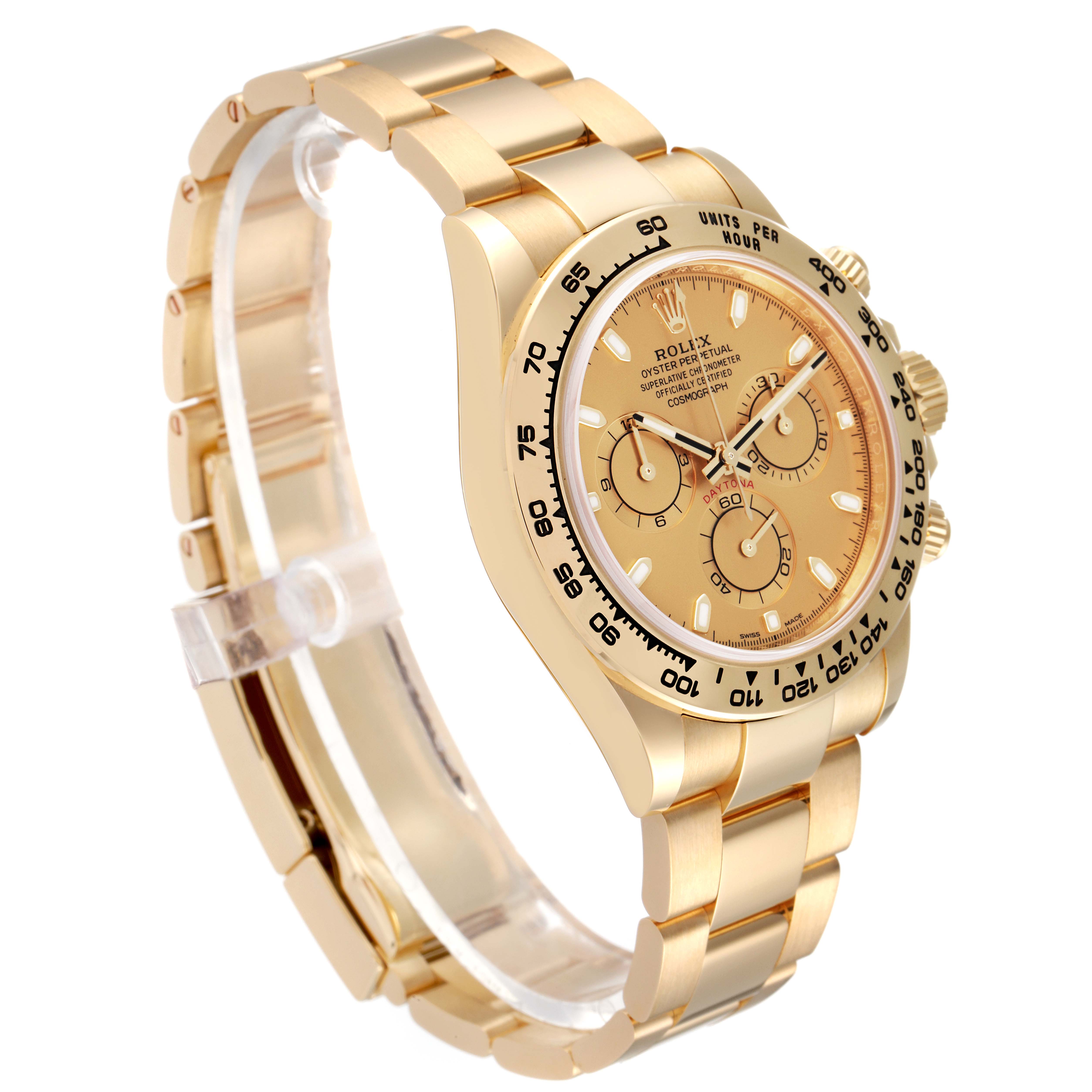 Rolex Daytona Yellow Gold Champagne Dial Mens Watch Box Card