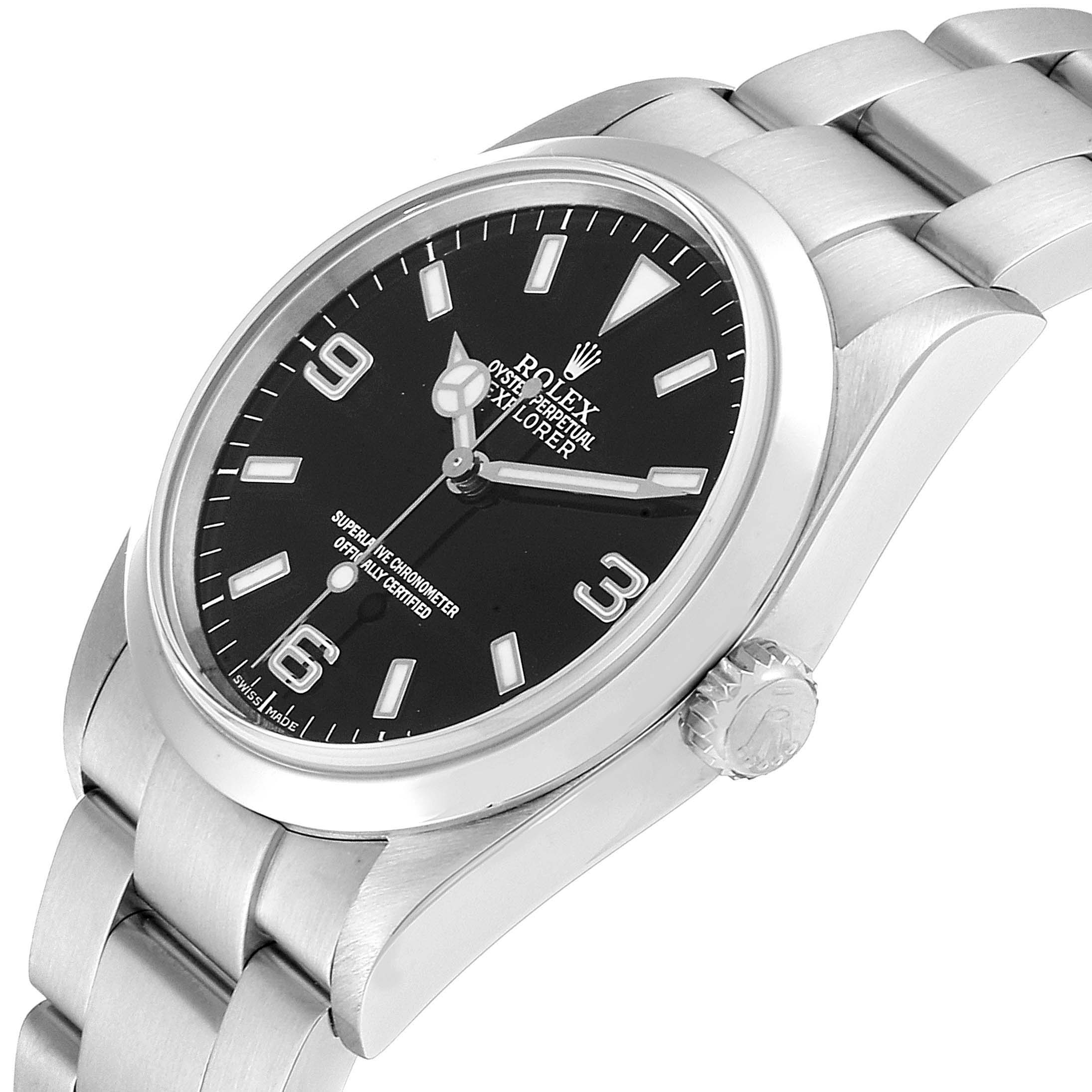 Rolex Explorer I Black Dial Stainless Steel Mens Watch