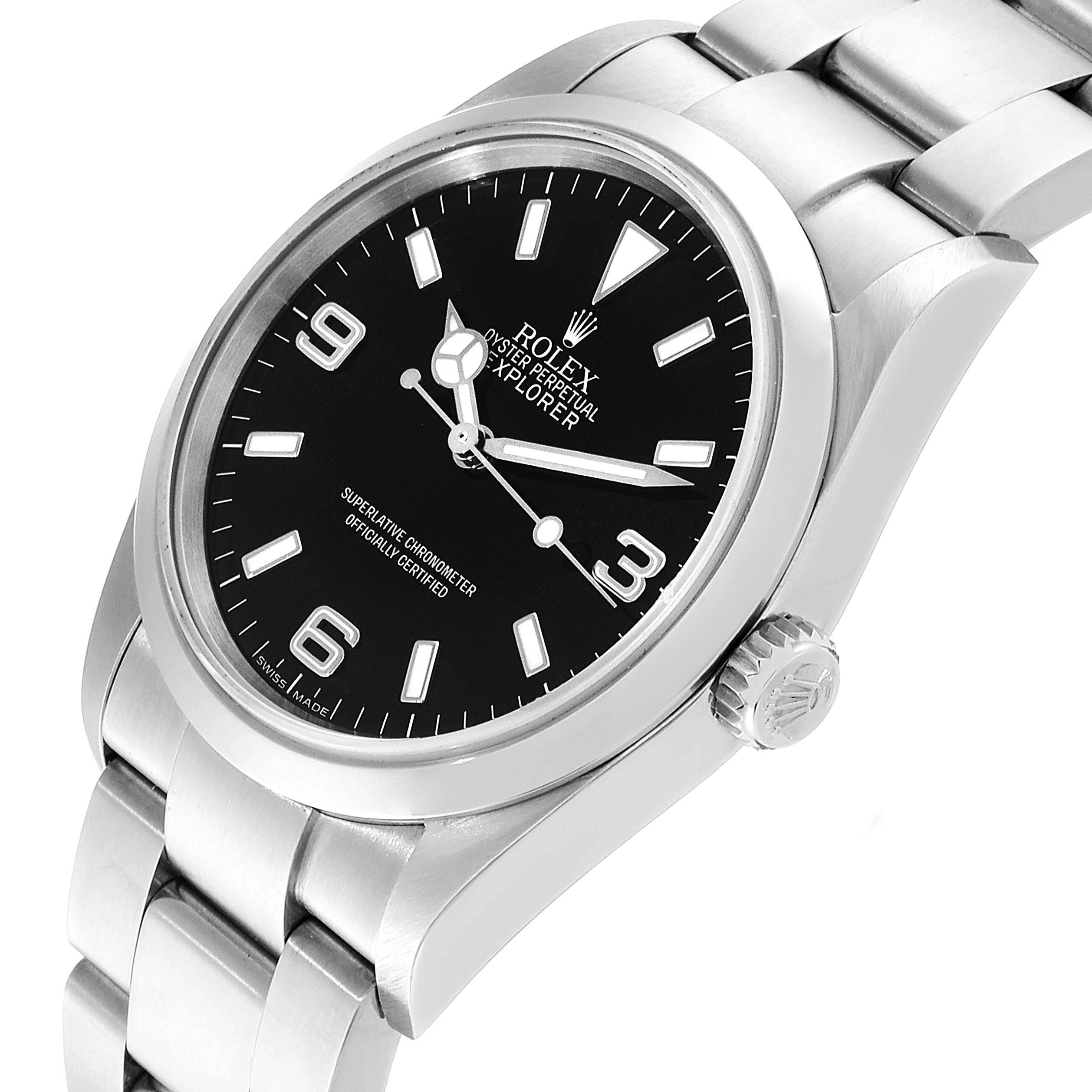 Rolex Explorer I Black Dial Stainless Steel Mens Watch