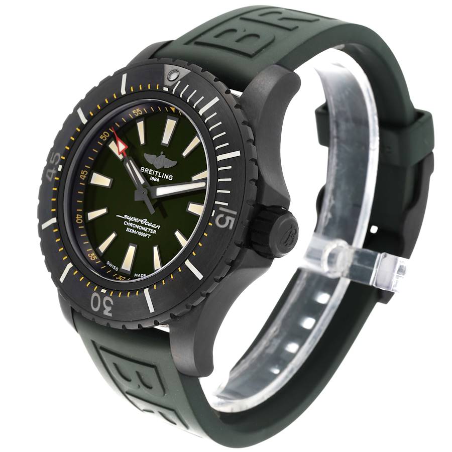 Breitling Superocean 48 Green Dial Titanium Mens Watch V17369 Box 