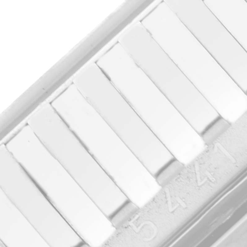 This image shows a close-up view of the bracelet links and part of the serial number of a Rolex Cellini 5441/9 Men's White Gold Silver Dial 5441/9 Men's White Gold Silver Dial watch.