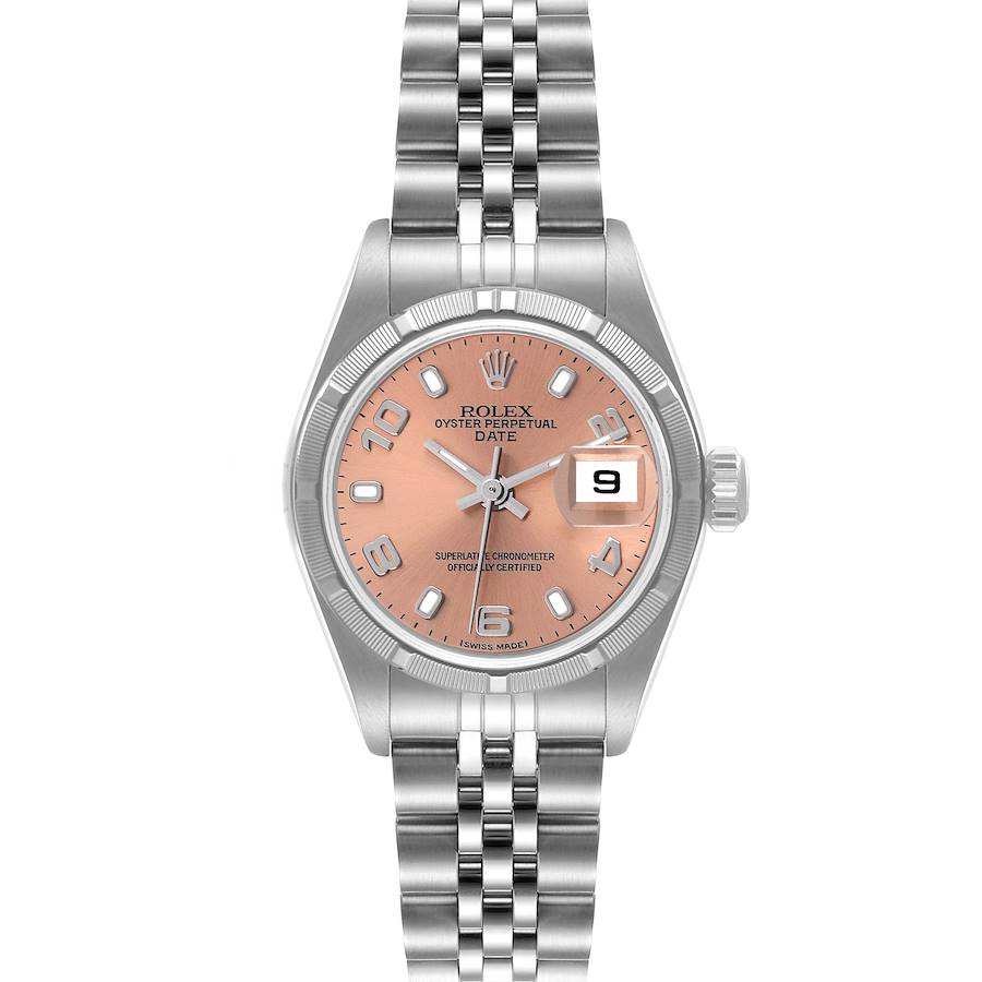 Rolex Date Salmon Dial Jubilee Bracelet Steel Ladies Watch 79190 Papers SwissWatchExpo