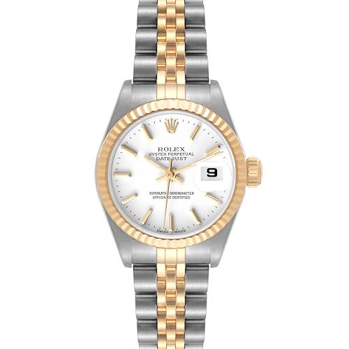 Photo of Rolex Datejust 26 Steel Yellow Gold White Dial Ladies Watch 79173 Box Papers