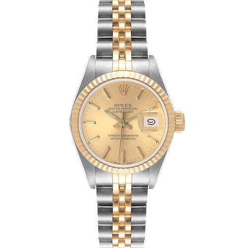 Photo of Rolex Datejust Steel Yellow Gold Champagne Dial Ladies Watch 69173