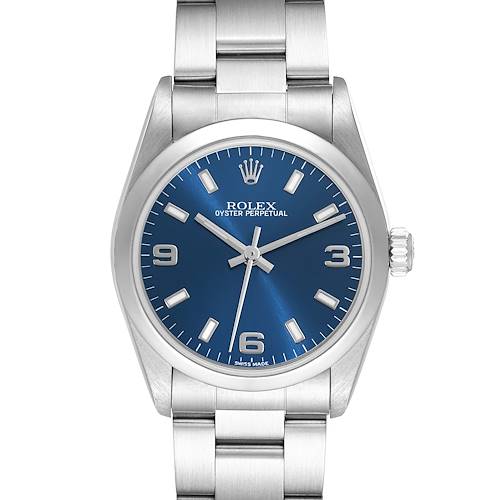 Photo of *NOT FOR SALE* Rolex Oyster Perpetual Midsize 31mm Blue Dial Steel Ladies Watch 77080 (Partial Payment for RS)
