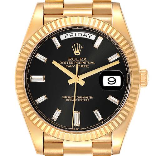 Photo of Rolex President Day-Date 40 Yellow Gold Diamond Dial Mens Watch 228238 Box Card