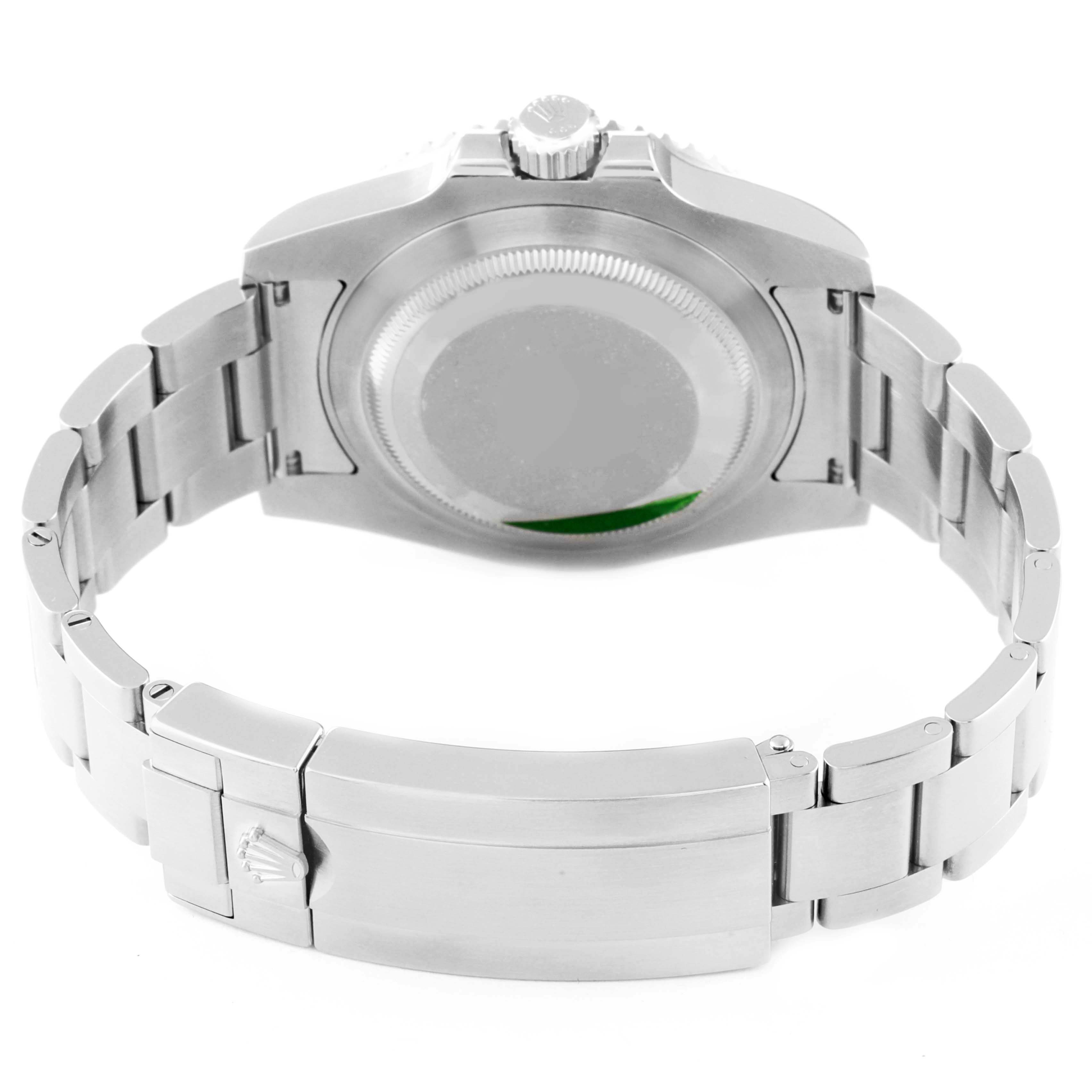 The image shows a rear view of a Rolex Submariner 116610 Men's Stainless Steel Black Dial 116610 Men's Stainless Steel Black Dial, highlighting the case back, bracelet, and clasp.