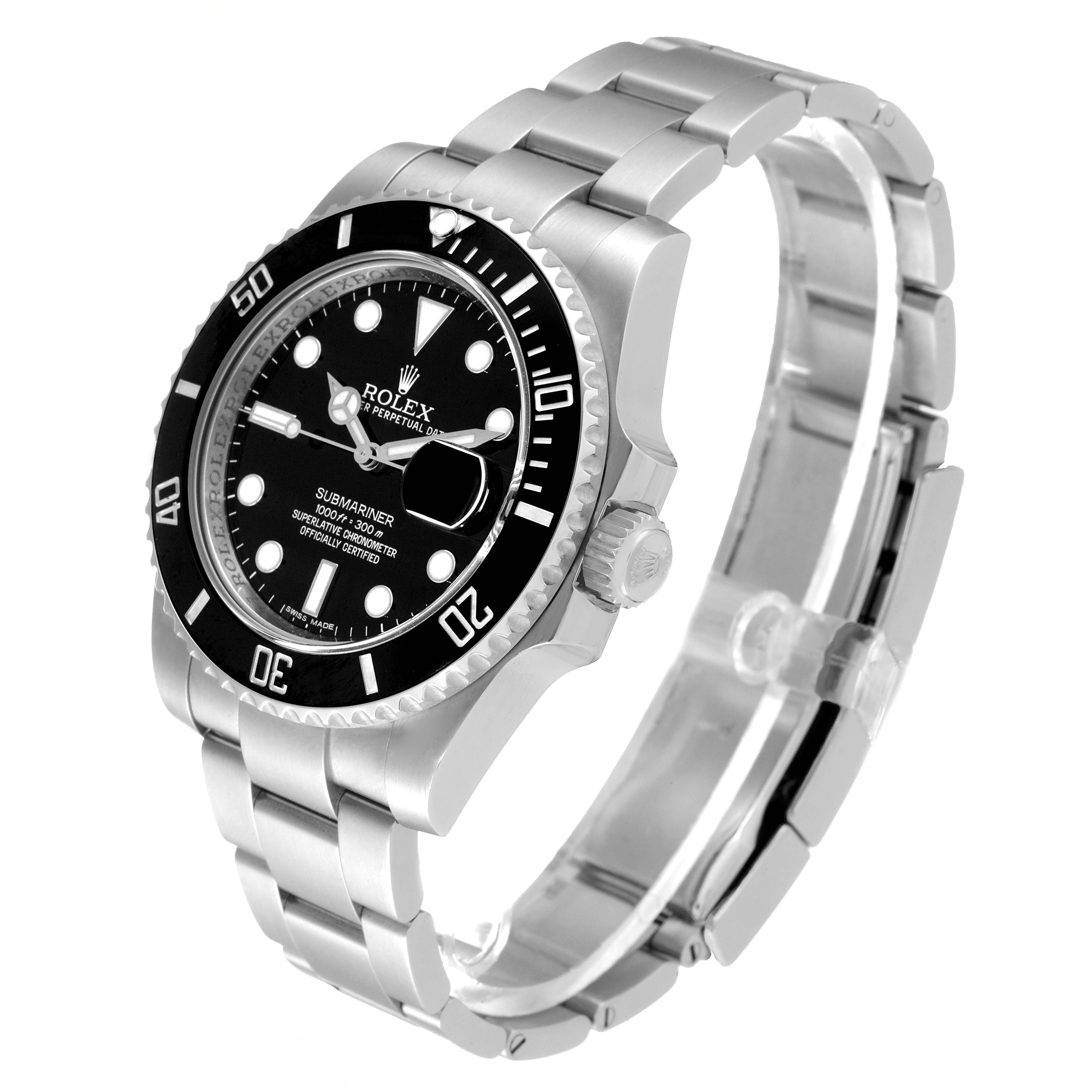The image shows a Rolex Submariner 116610 Men's Stainless Steel Black Dial 116610 Men's Stainless Steel Black Dial watch from an angled view, displaying its face, bezel, crown, and bracelet.