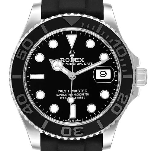 Photo of Rolex Yachtmaster White Gold Oysterflex Bracelet Mens Watch 226659 Box Card STRAP CHANGE