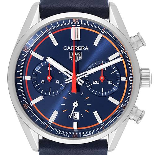 Photo of Tag Heuer Carrera Chronograph Blue Dial Steel Mens Watch CBN201D Unworn