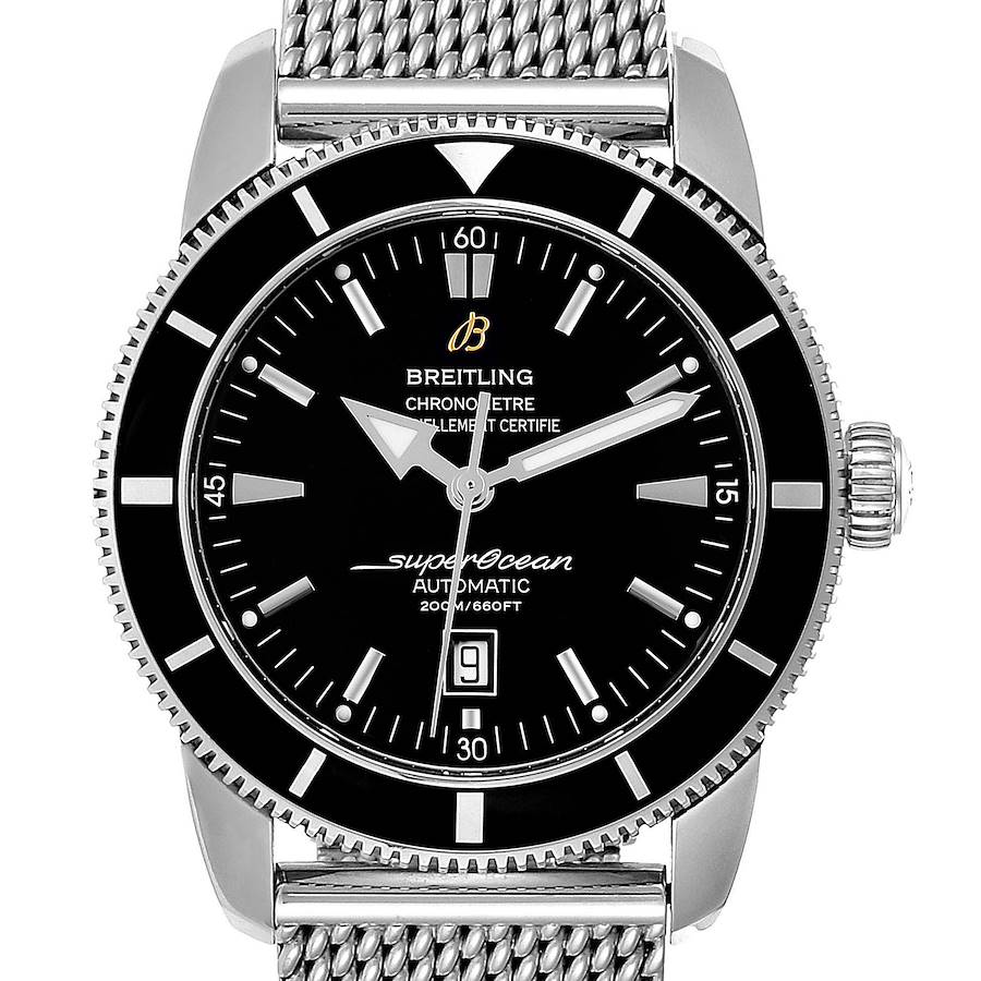 Breitling Superocean Heritage 46mm Black Dial Steel Mens Watch A17320 Papers SwissWatchExpo