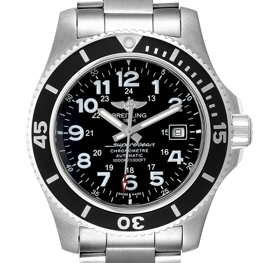 Breitling Superocean II 44 Black Dial Mens Watch A17392 Box Papers SwissWatchExpo
