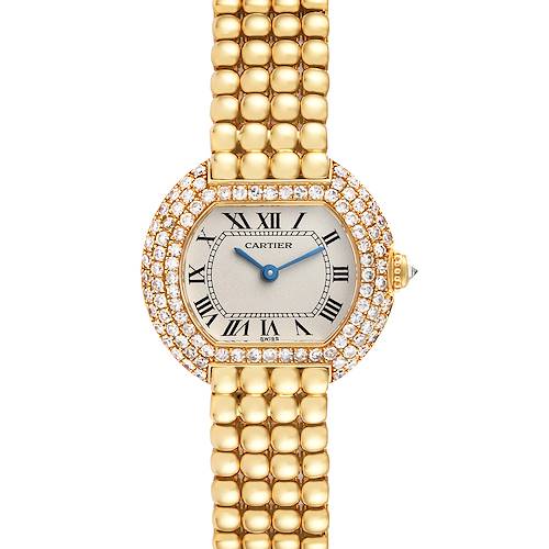 Photo of Cartier Ellipse Yellow Gold Diamond Bezel Ladies Watch 8660