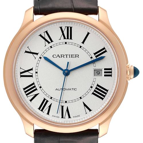 Photo of Cartier Ronde Louis Rose Gold Silver Dial Automatic Mens Watch WGRN0011
