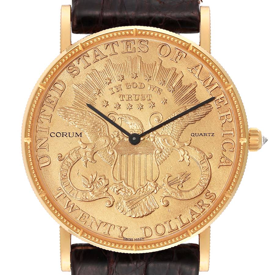 Corum Coin 20 Dollars Double Eagle Yellow Gold Mens Watch 4414556 Box Papers SwissWatchExpo