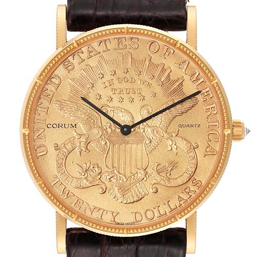 Photo of Corum Coin 20 Dollars Double Eagle Yellow Gold Mens Watch 4414556 Box Papers