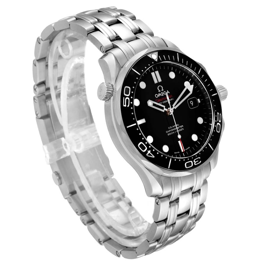 Omega Seamaster Co-Axial Black Dial Watch 212.30.41.20.01.003 Box Card ...