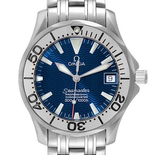 Photo of Omega Seamaster Midsize Steel Electric Blue Dial Mens Watch 2554.80.00