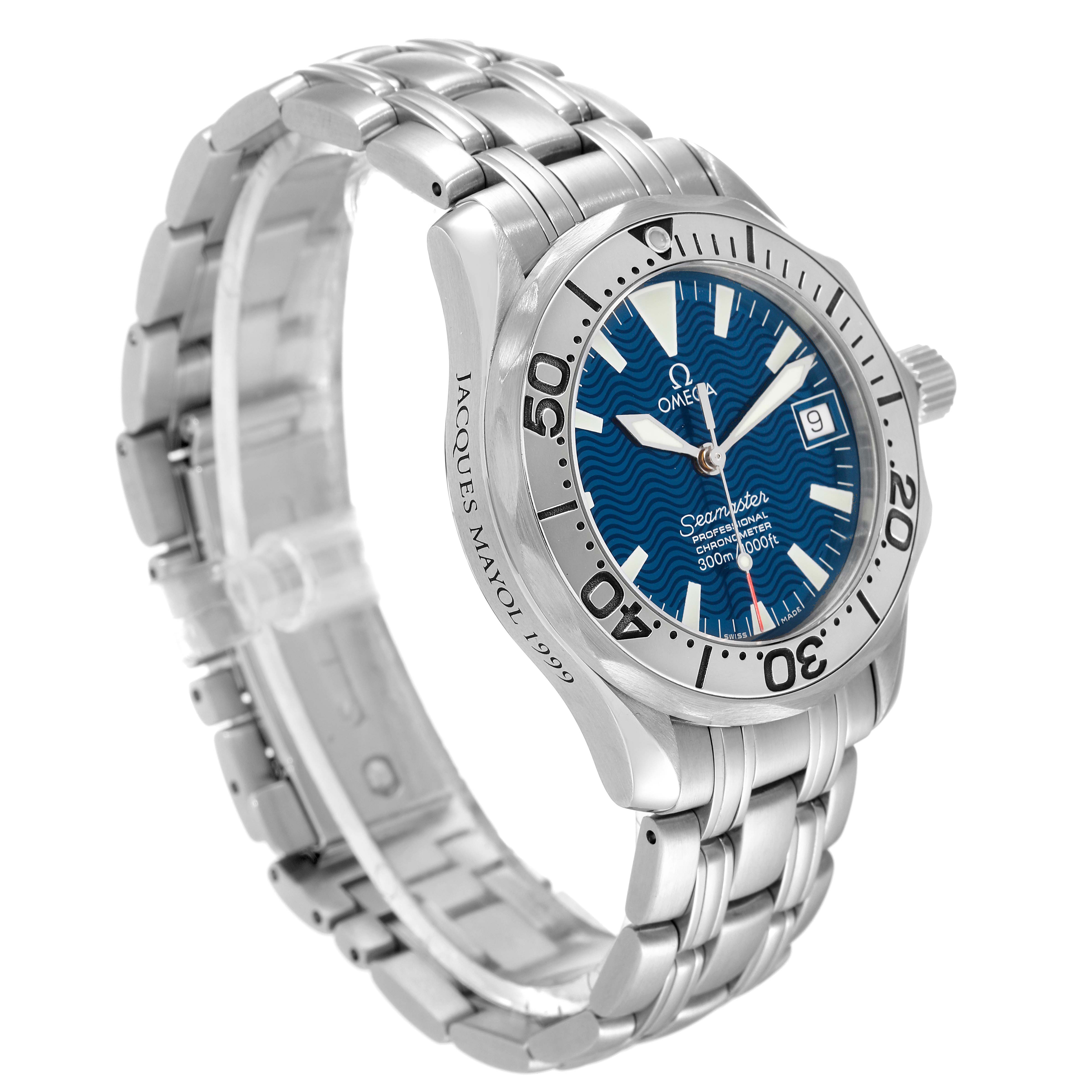 Omega Seamaster Midsize Jacques Mayol Blue Dial Steel Limited Edition ...