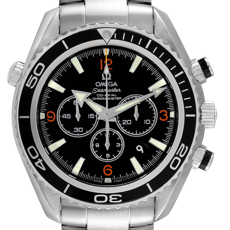 Omega Seamaster Planet Ocean 45 mm Steel Chrono Watch 2210.51.00 Card SwissWatchExpo