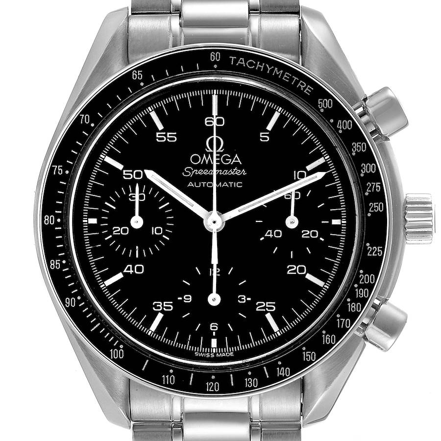 Omega Speedmaster Reduced Chronograph Steel Mens Watch 3510.50.00 Box Card SwissWatchExpo