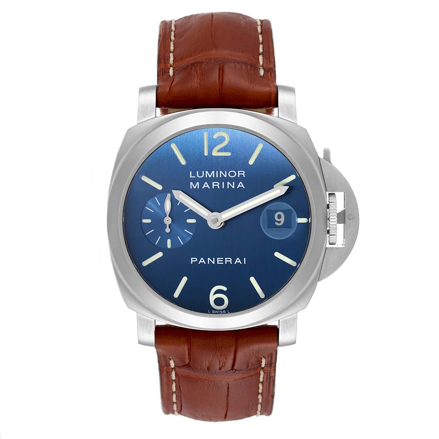 Panerai Luminor Marina Blue Dial Steel Mens Watch PAM00070