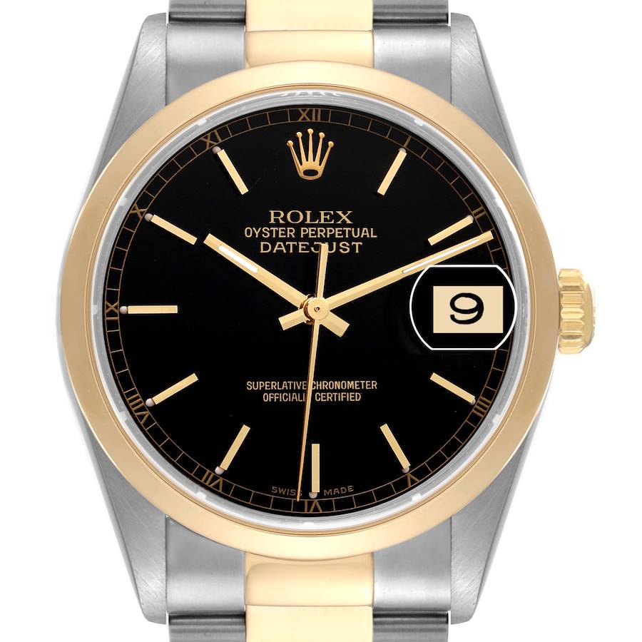 NOT FOR SALE Rolex Datejust 36 Steel Yellow Gold Black Dial Mens Watch 16203 PARTIAL PAYMENT SwissWatchExpo