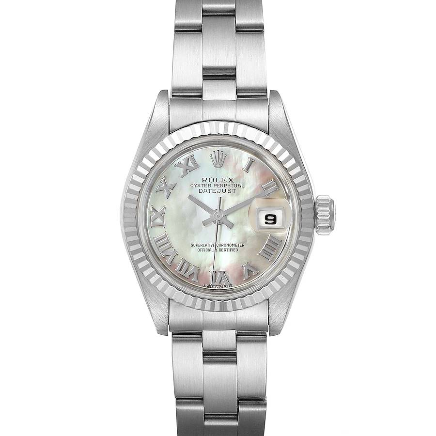 Rolex Datejust Steel White Gold MOP Dial Ladies Watch 69174 Papers SwissWatchExpo