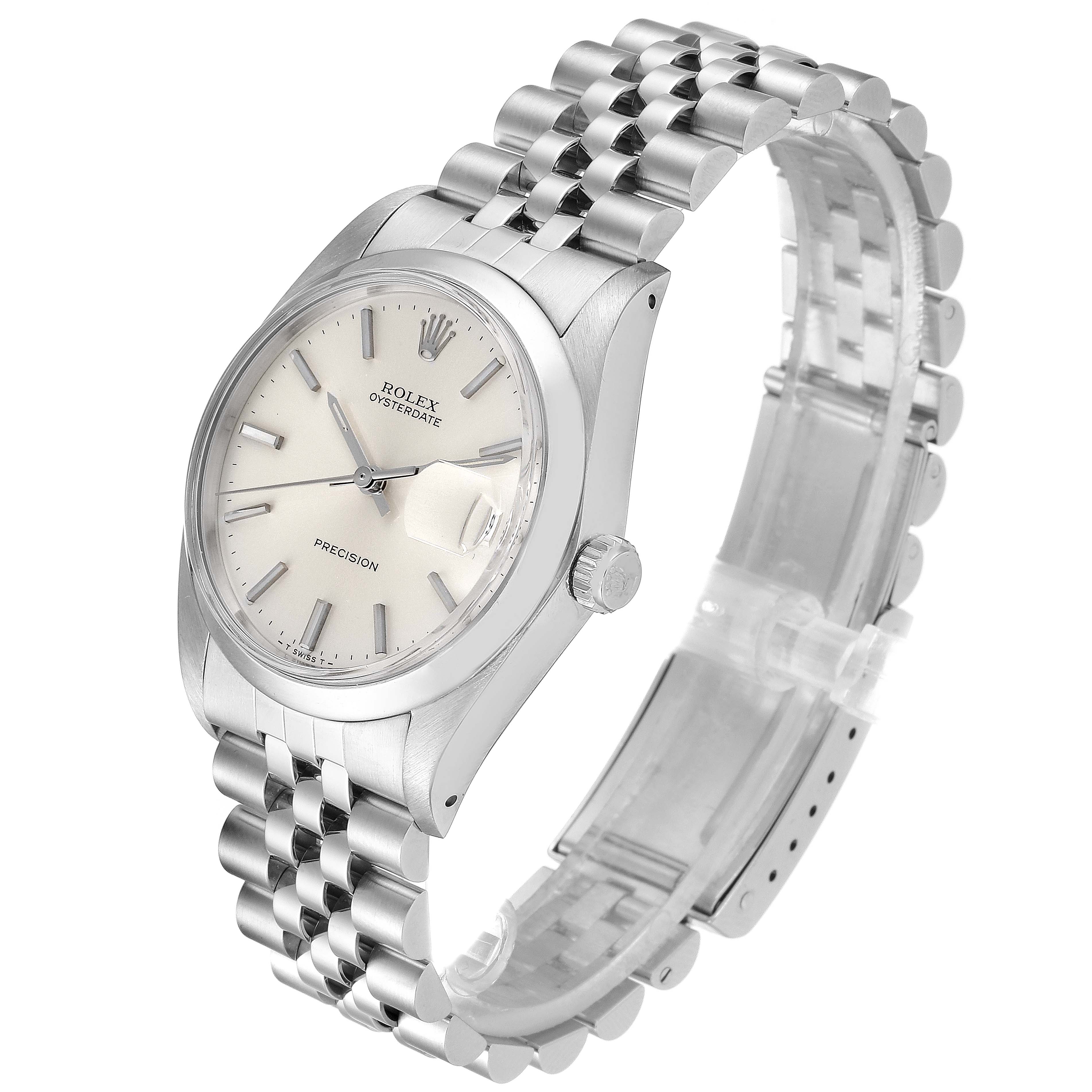 The Rolex Vintage Collection 6694 Men's Stainless Steel Silver Dial 6694 Men's Stainless Steel Silver Dial watch is shown at a three-quarter angle, displaying its face, crown, and stainless steel bracelet.