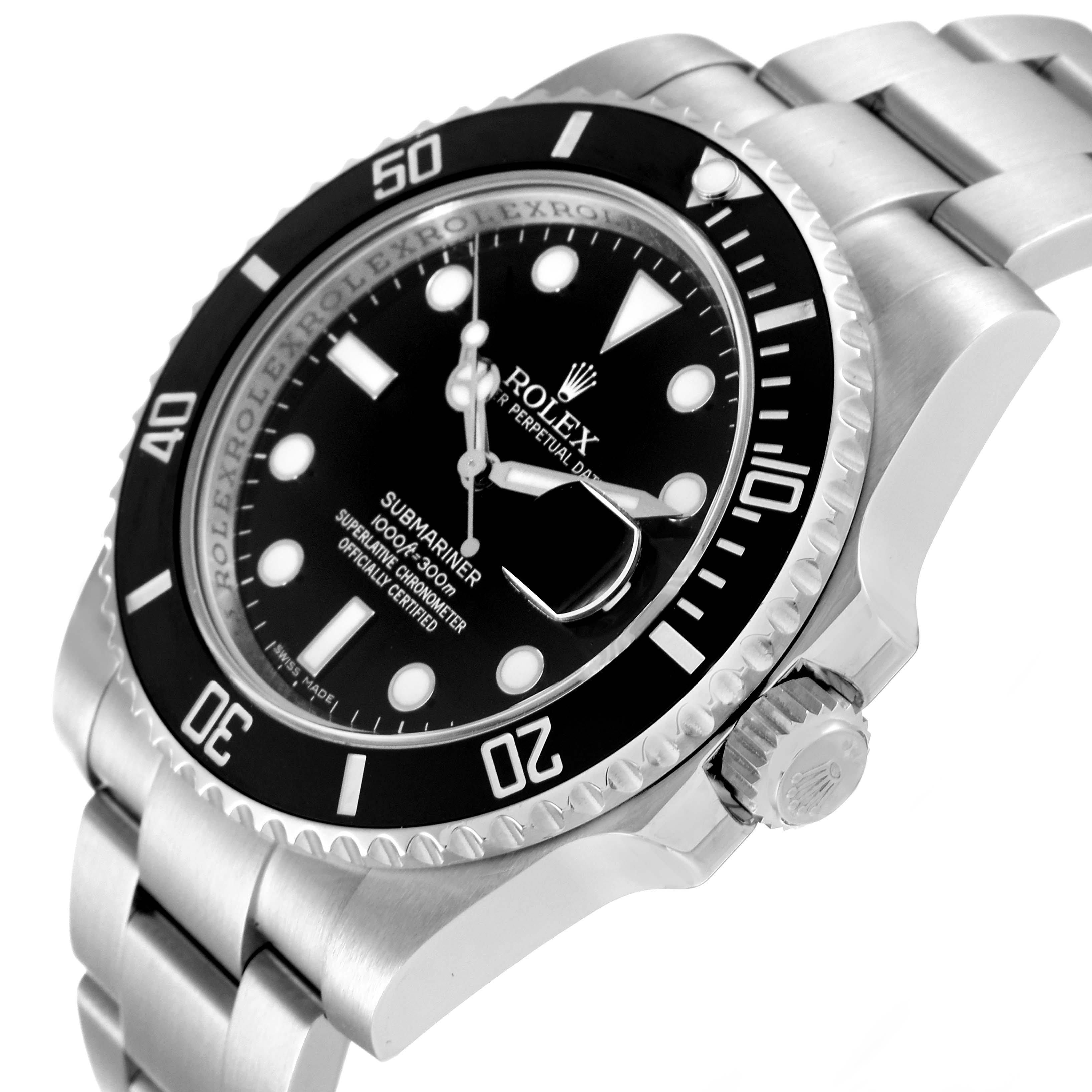 The image shows a Rolex Submariner 116610 Men's Stainless Steel Black Dial 116610 Men's Stainless Steel Black Dial watch at a three-quarter angle, highlighting the dial, bezel, and bracelet.