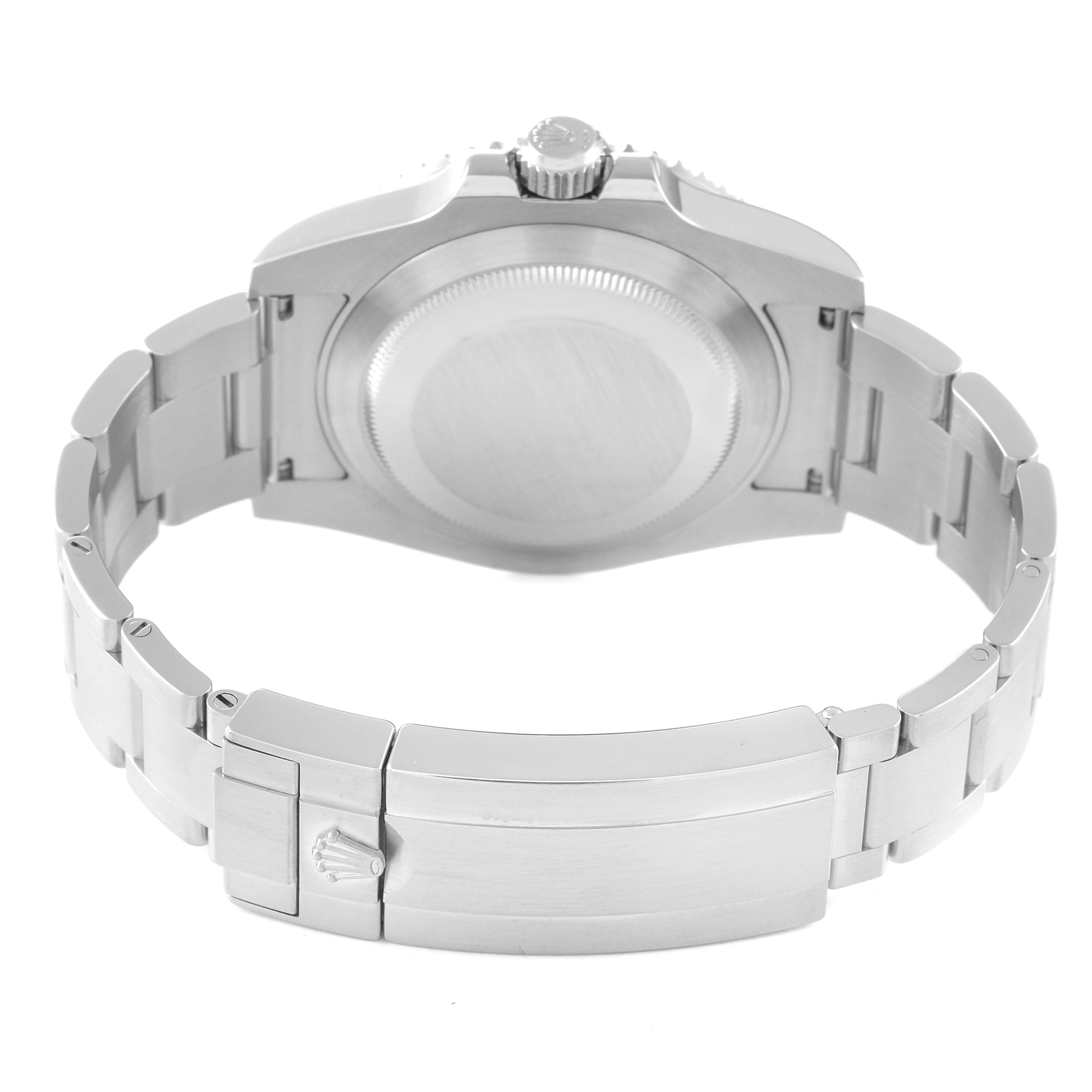 The image shows the back view of a Rolex Submariner 116610 Men's Stainless Steel Black Dial 116610 Men's Stainless Steel Black Dial watch, highlighting the case back, crown, and bracelet with the clasp.