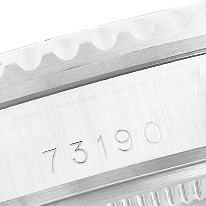 This image shows a close-up of the case side, bezel, and model number engraving ("73190") of the Tudor Prince watch.