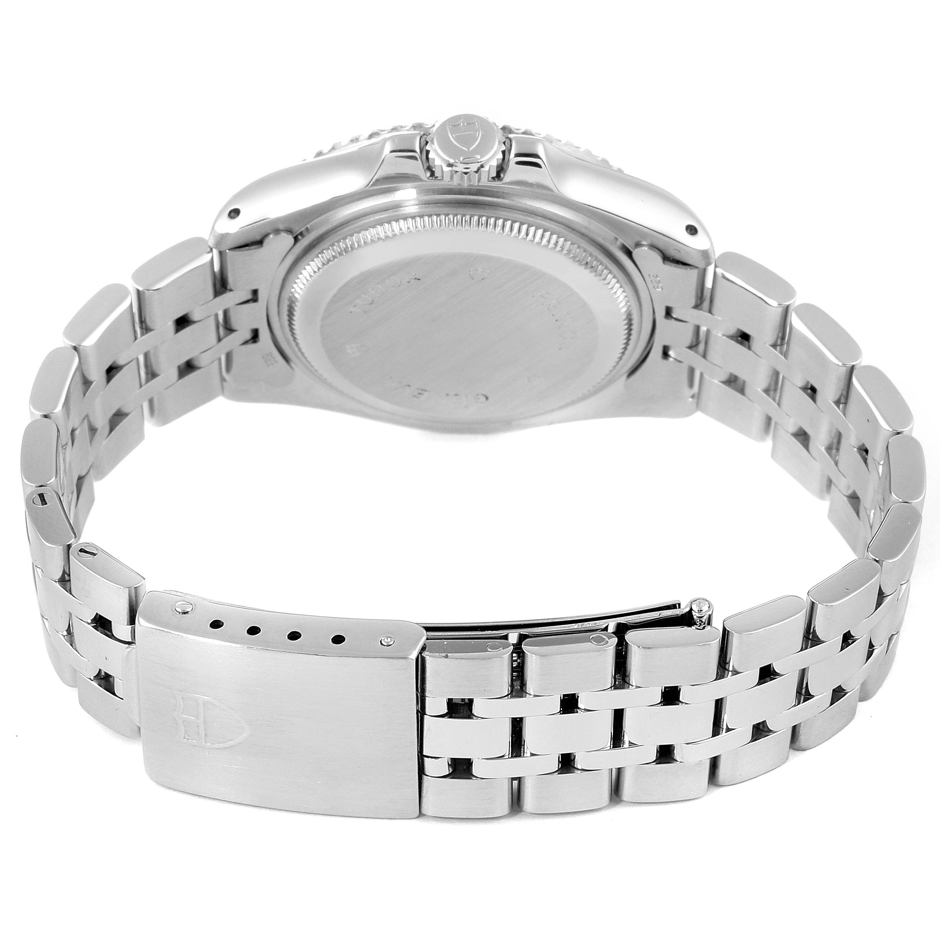 This image shows the back view of the Tudor Prince watch, displaying its case back and metal bracelet.