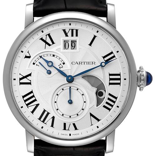 Photo of Cartier Rotonde Retrograde GMT Steel Silver Dial Mens Watch W1556368 Box Papers