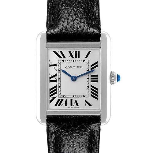 Photo of Cartier Tank Solo Steel Black Strap Quartz Ladies Watch WSTA0030