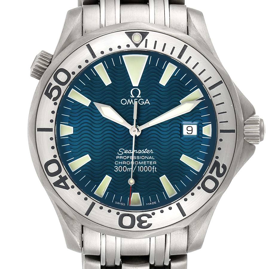 Omega Seamaster Titanium Blue Dial Mens Watch 2231.80.00 SwissWatchExpo