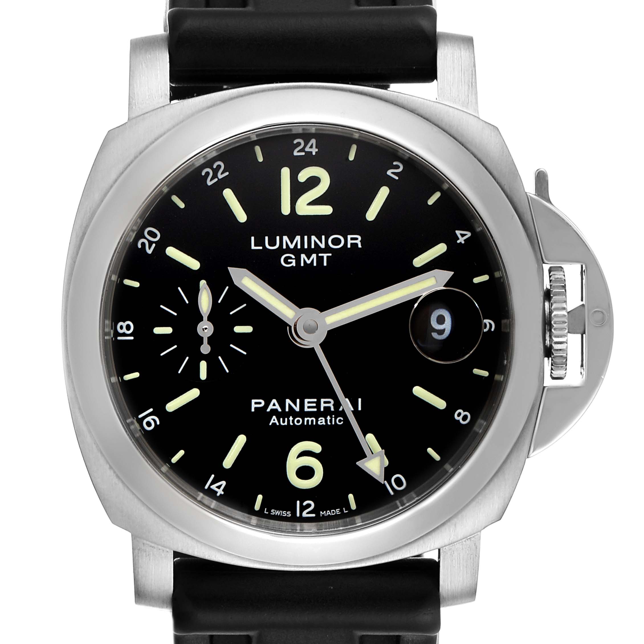 Panerai Luminor GMT Black Ceramic Calfskin Men's Watch