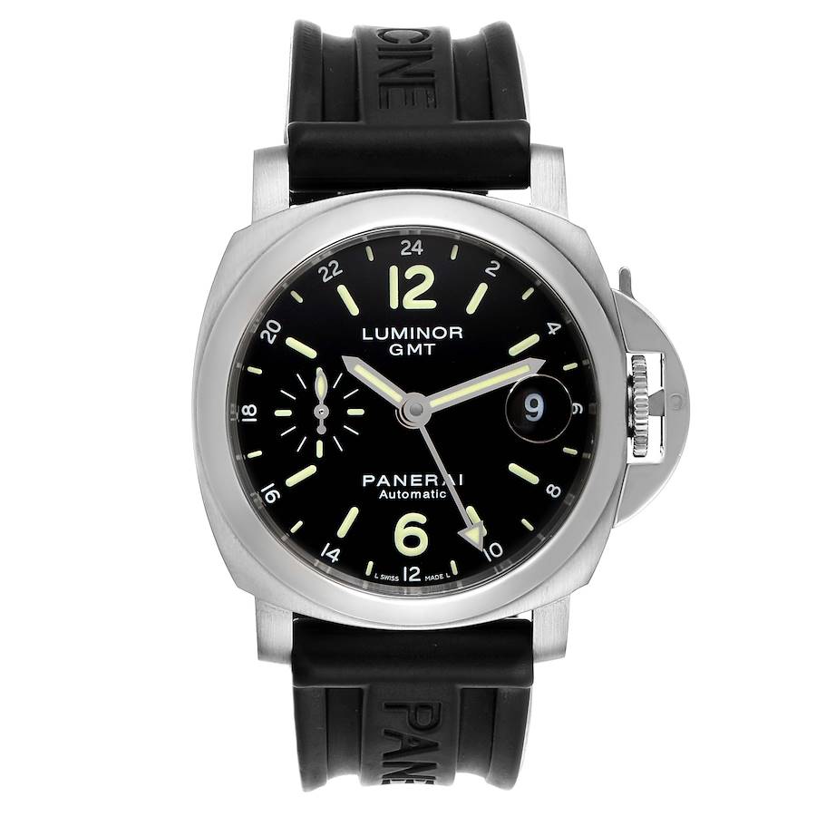 Panerai Luminor GMT 40mm Steel Mens Watch PAM00244 Box Papers