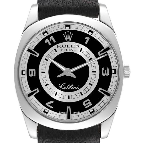 Photo of Rolex Cellini Danaos 18k White Gold Black Silver Dial Mens Watch 4243