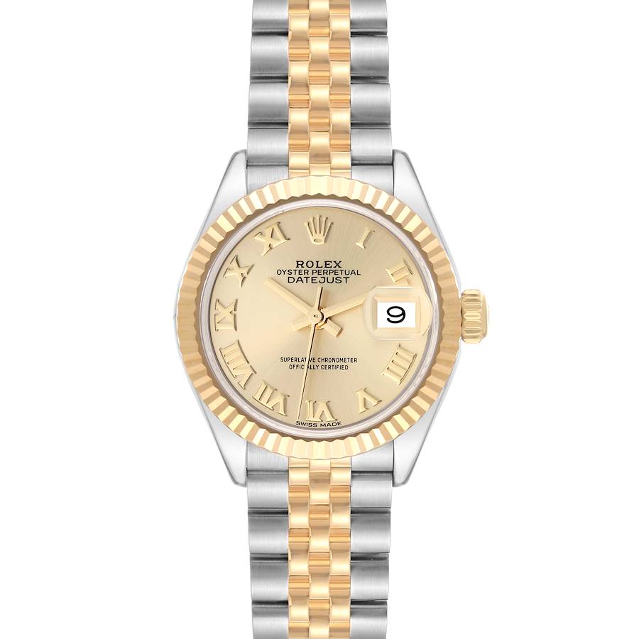 Rolex Datejust 28 Steel Yellow Gold Champagne Dial Ladies Watch 279173 SwissWatchExpo
