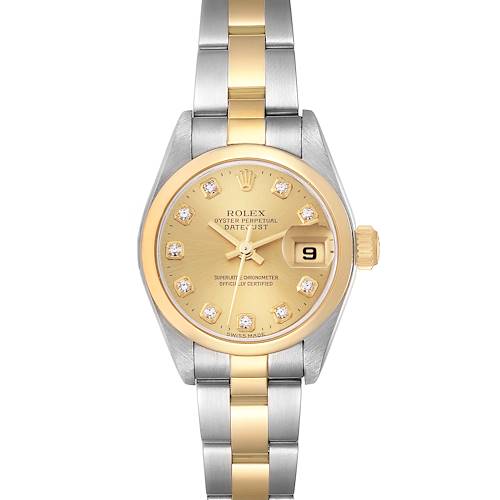 Photo of Rolex Datejust Steel Yellow Gold Diamond Dial Ladies Watch 79163 Papers