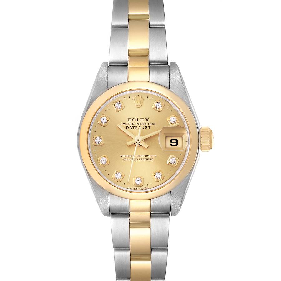 Rolex Datejust Steel Yellow Gold Diamond Dial Ladies Watch 79163 Papers SwissWatchExpo