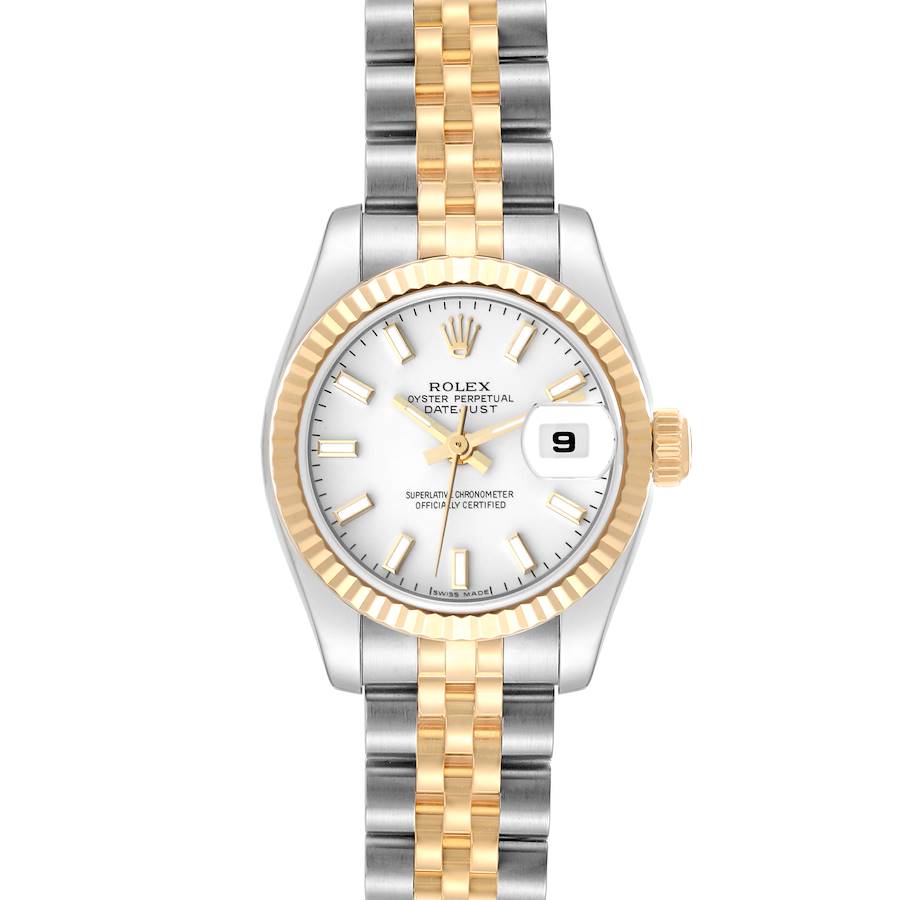 Rolex Datejust Steel Yellow Gold White Dial Ladies Watch 179173 Box Card SwissWatchExpo