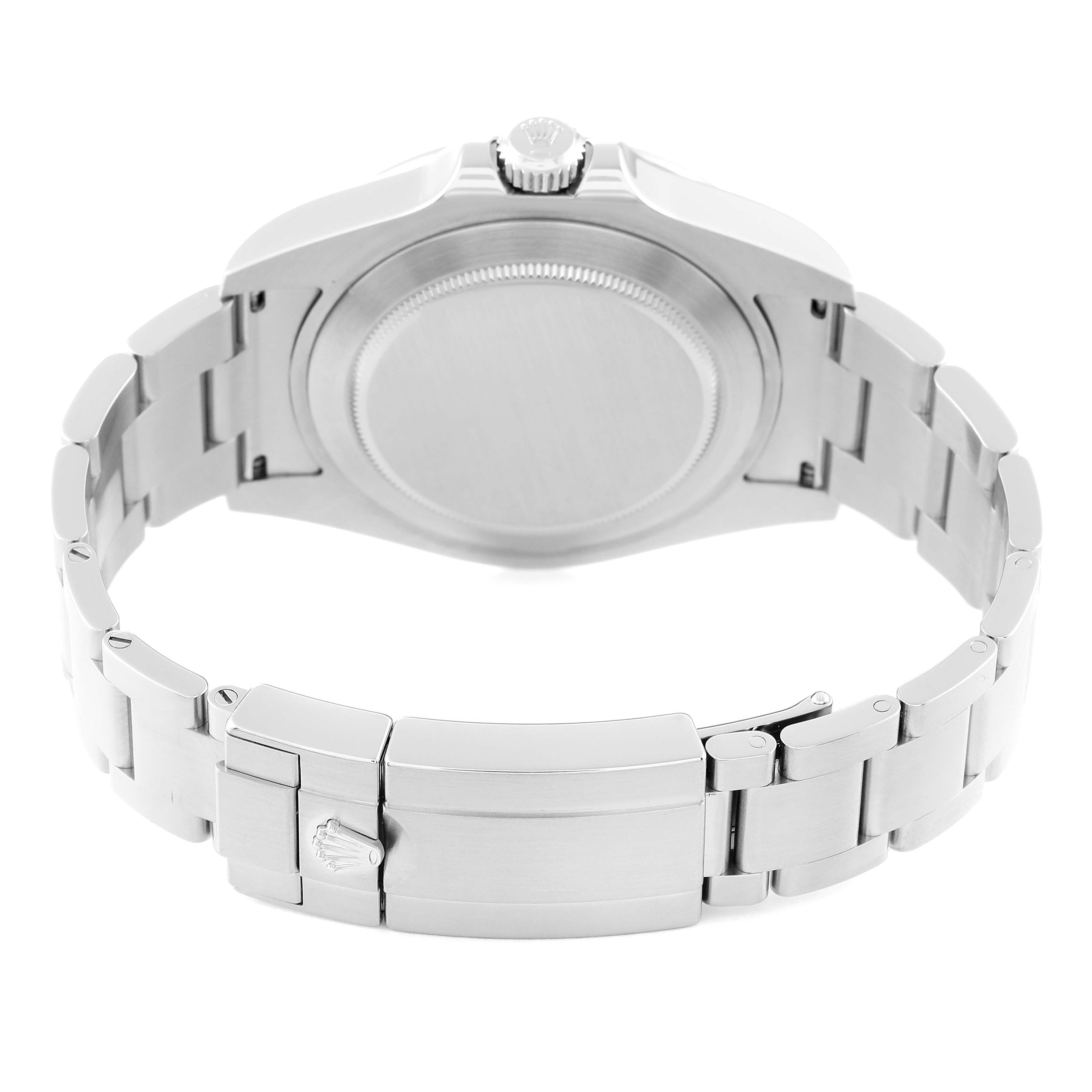 This image shows the back case and bracelet clasp of a Rolex Explorer 216570 Men's Stainless Steel Black Dial 216570 Men's Stainless Steel Black Dial watch.